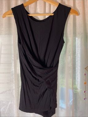 We The Free Black Draped Sleeveless Tank